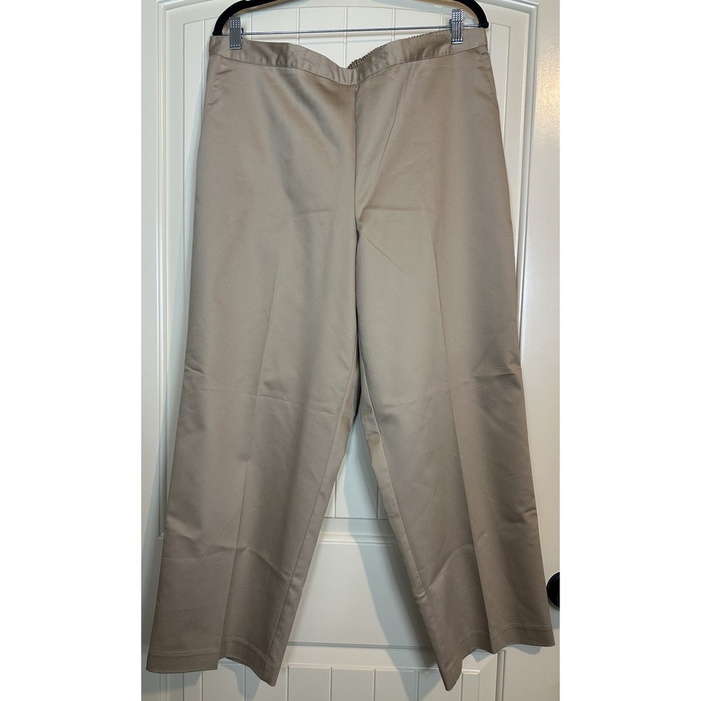 Alfred Dunner Womens Plus Size 18 Pull on Pant Proportioned Short Tan‎ Brown GUC